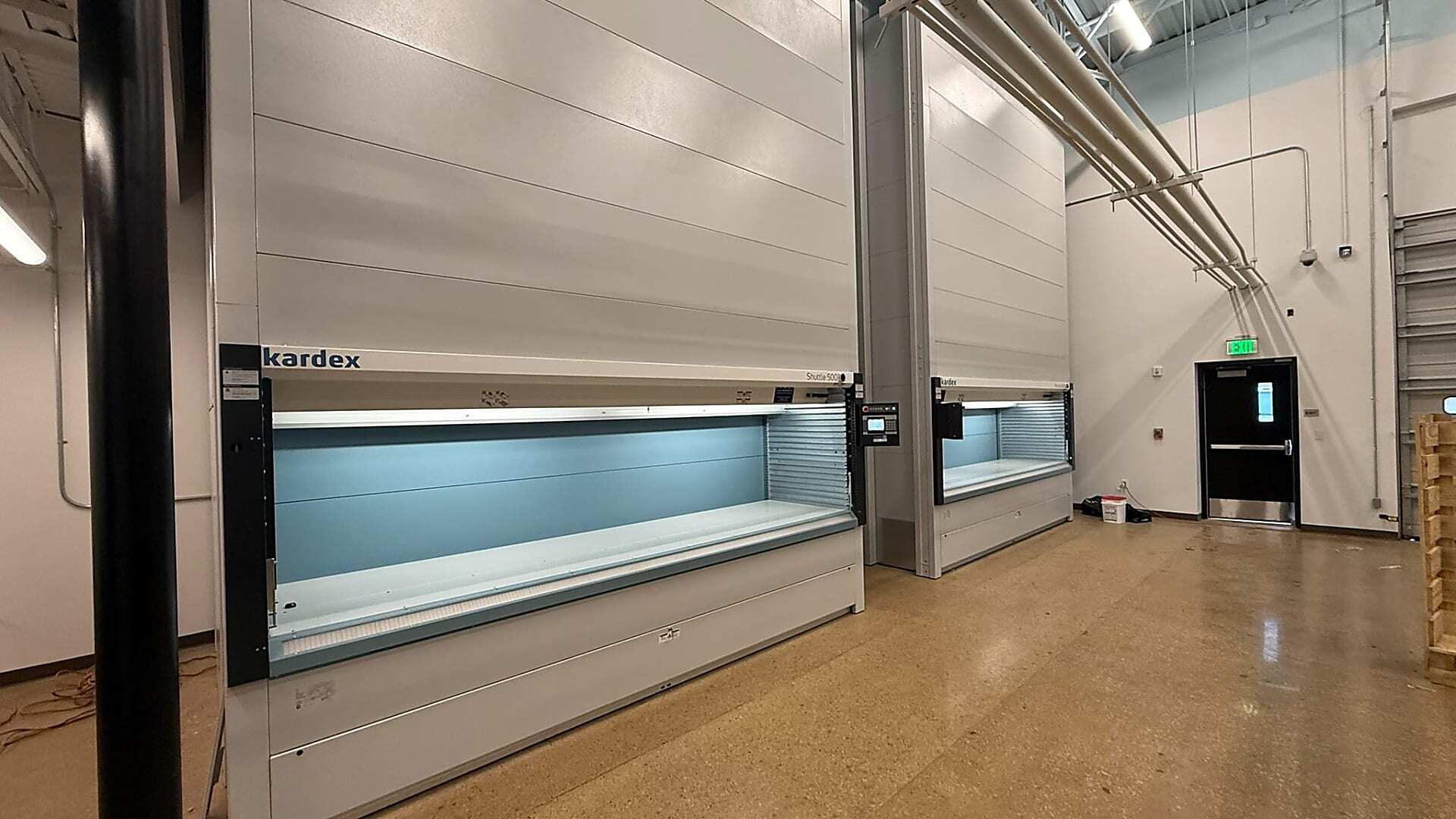 Kardex Shuttle XP Vertical Lift Modules installed in the City of Grapevine Fleet Services parts room
