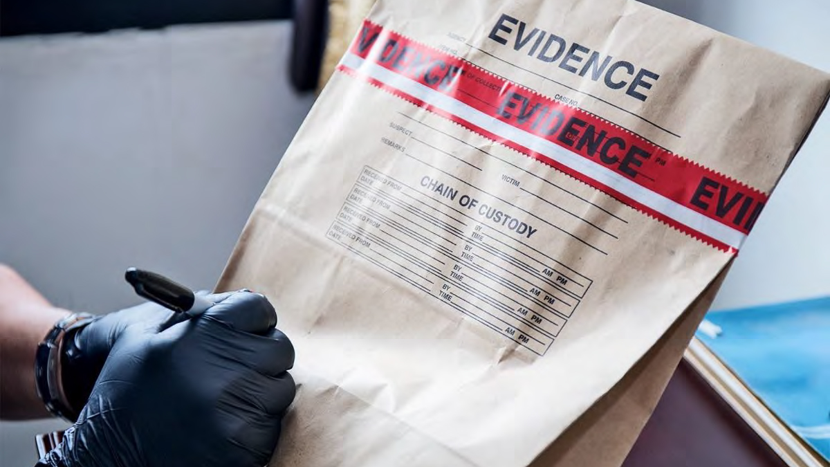 RFID evidence tags on packets and firearms