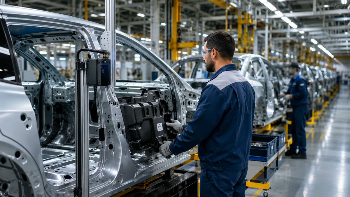 Automotive assembly line using RFID tracking for real-time production monitoring
